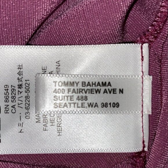Tommy Bahama SILK Velvet Sands Sz M Tie Neck Pullover Blouse Fuchsia - Picture 11 of 16